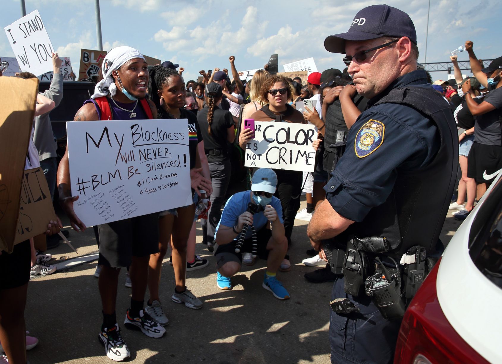 Protest march for George Floyd in St. Charles